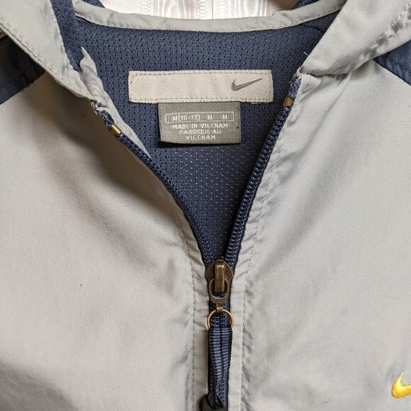 Nike Jacket Kids Medium Swish Full Zip Lightweight Jacket Youth M Gray / Blue - Picture 4 of 11